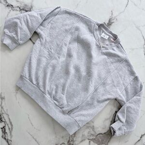 Zara Heather Light Gray Crewneck Sweatshirt